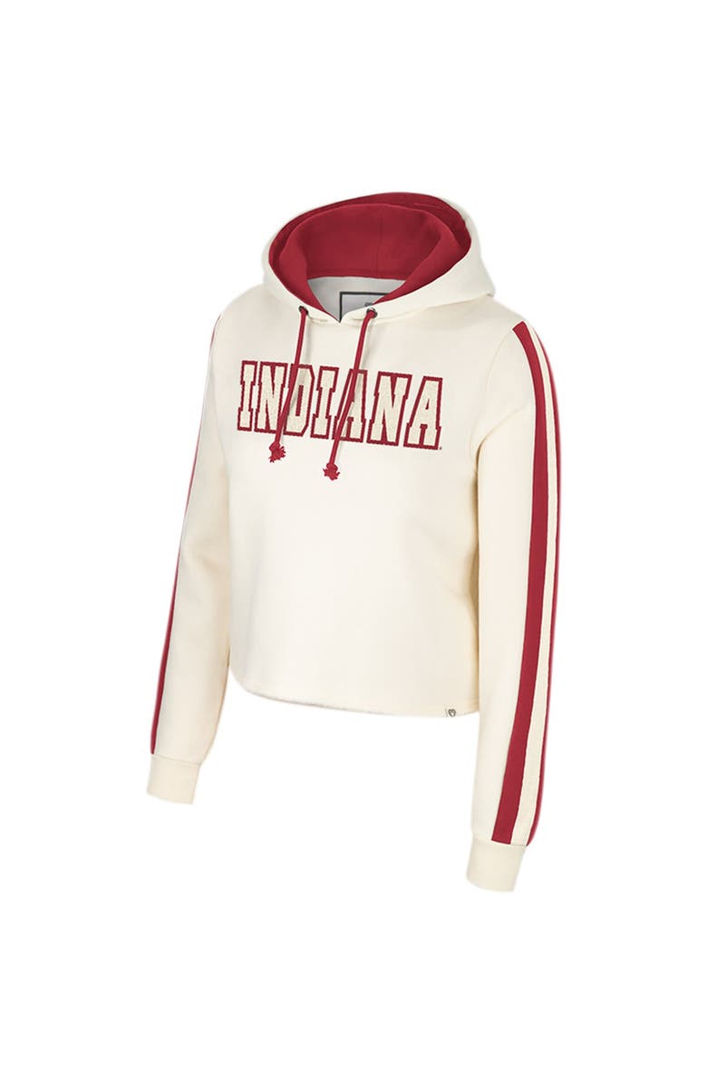 COLOSSEUM Women's Colosseum Cream Indiana Hoosiers Perfect Date Cropped Pullover Hoodie, Alternate, color,