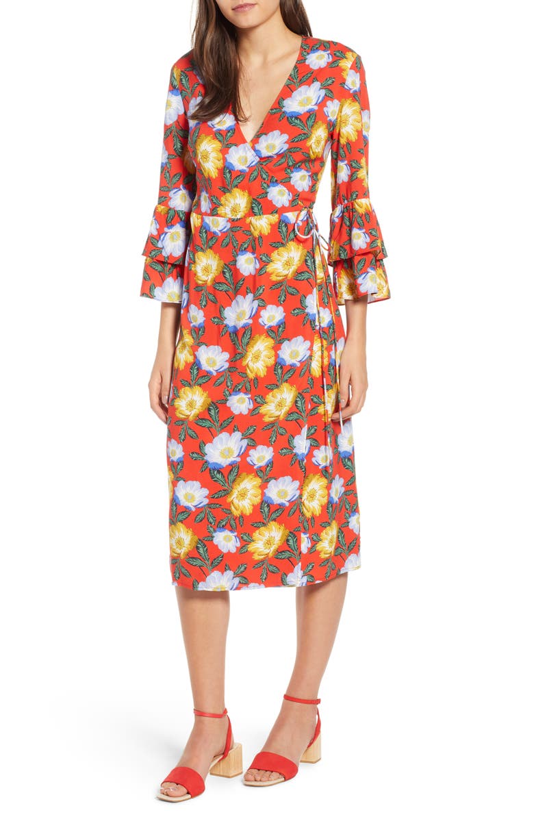 The Fifth Label Reunion Floral Wrap Dress, Main, color, 