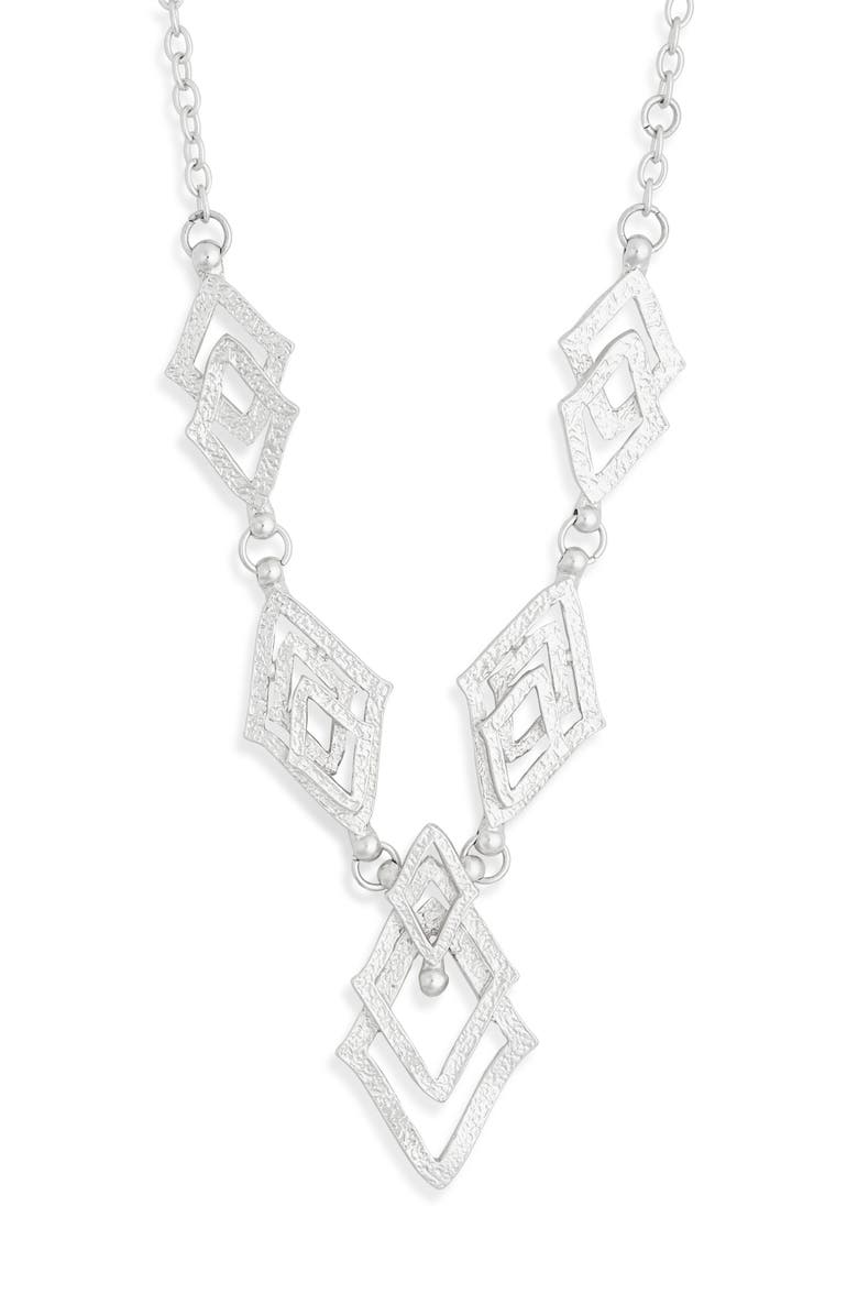 Karine Sultan Art Deco Necklace, Main, color, Silver