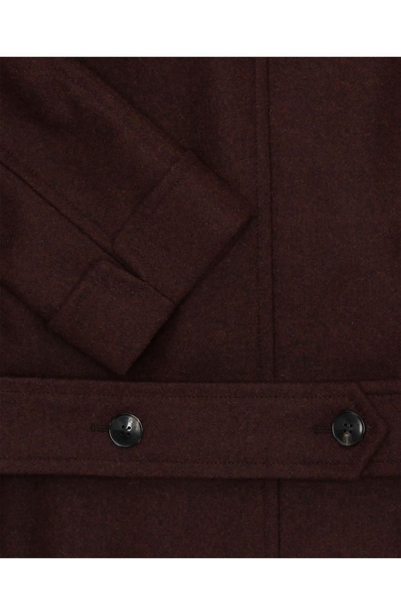 Fortela Classic Double Breasted Wool Coat, Alternate, color, Burgundy