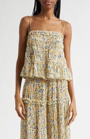 Ulla Johnson Florian Floral Silk Top