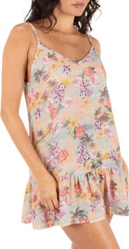 Hurley Scenic Sunset Floral Cover-Up Minidress
