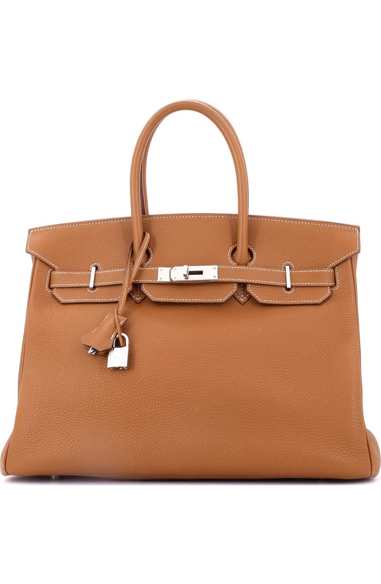 Pre-Owned Hermes Birkin Handbag Brown Togo with Palladium Hardware 35, Main, color,