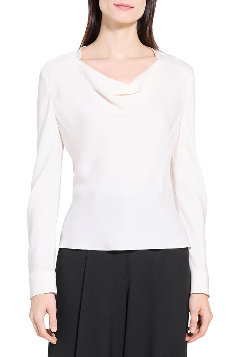 Cowl Neck Silk Top, Main, color, IVORY