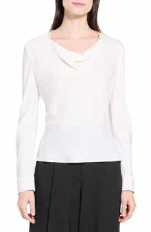 Theory Cowl Neck Silk Top
