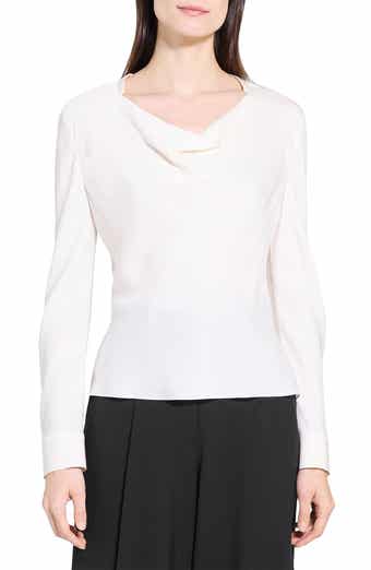 Theory Cowl Neck Silk Top