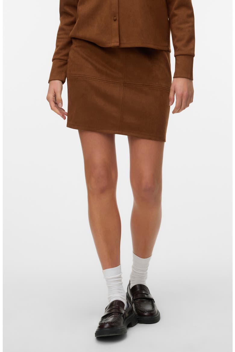 Faux Suede Miniskirt, Main, color, EMPERADOR