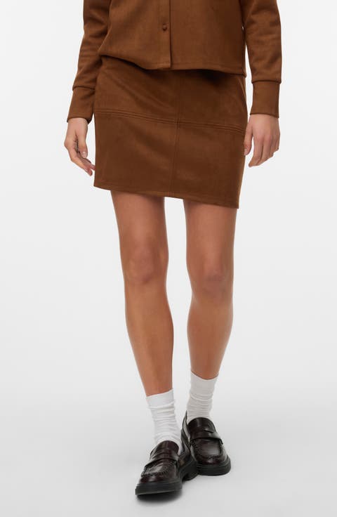 Faux Suede Miniskirt