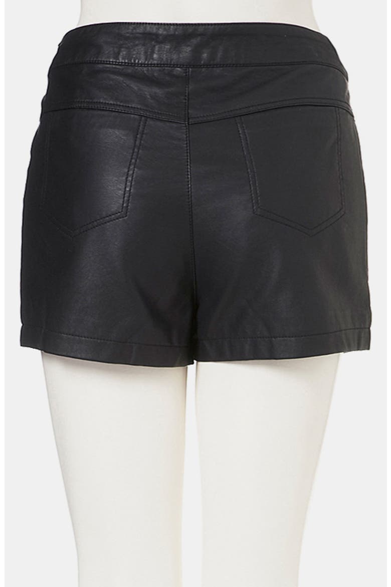 Faux Leather Shorts, Alternate, color, BLACK