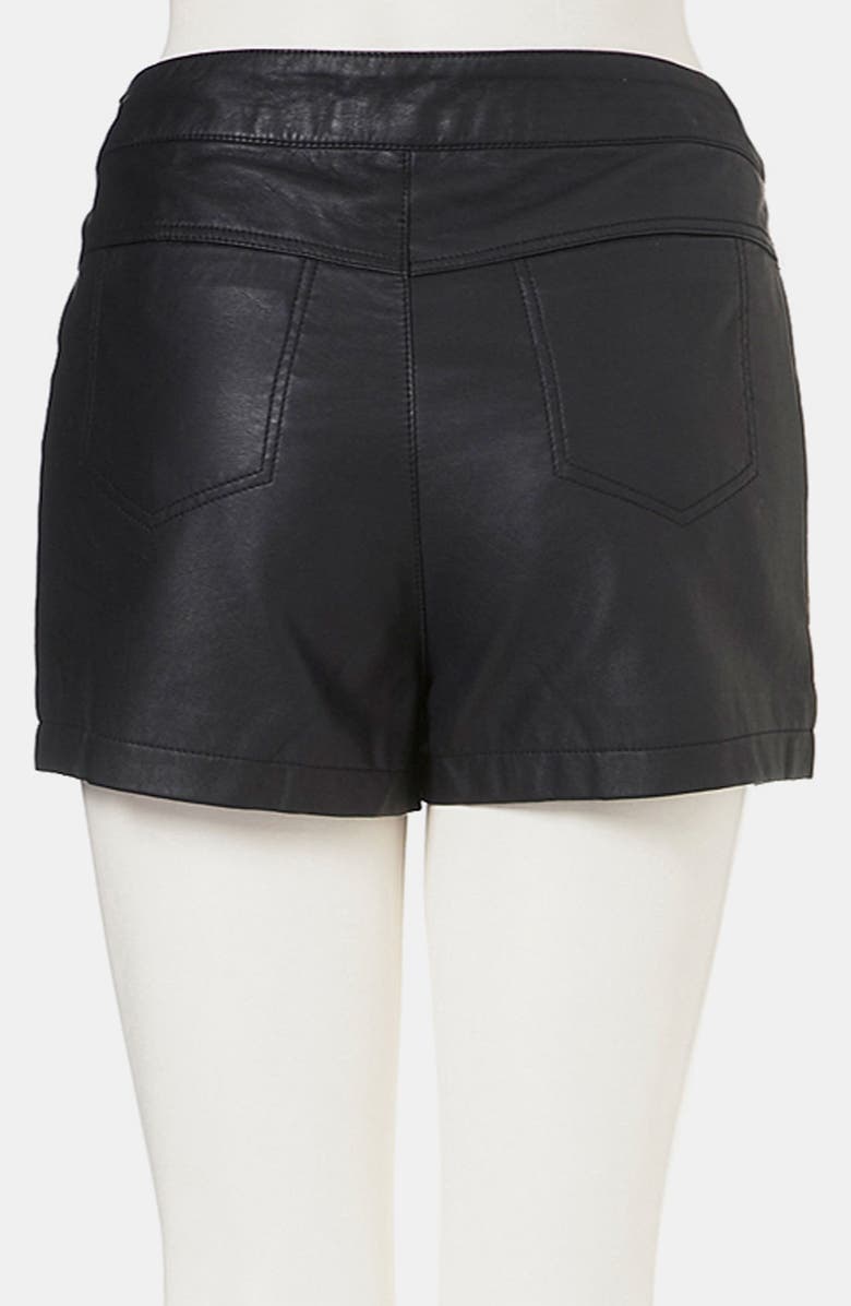 Topshop Faux Leather Shorts, Alternate, color, 