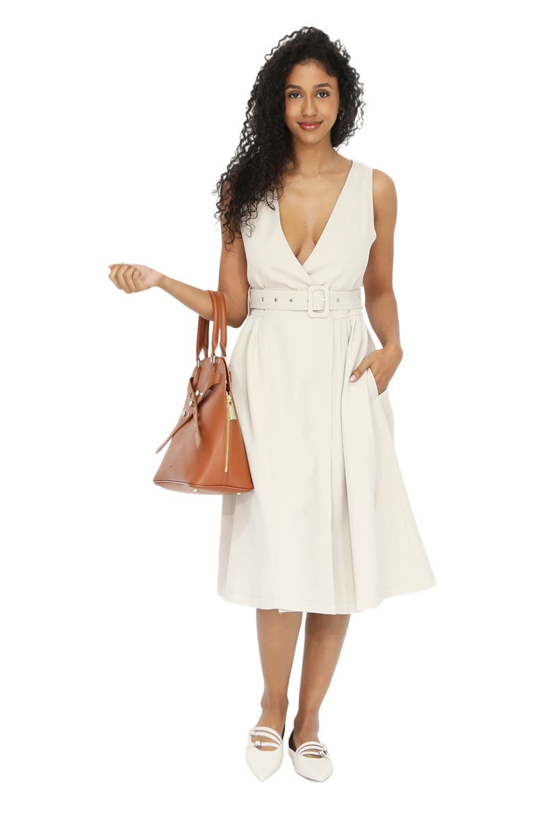 Miss Independence Midi Dress, Alternate, color, Sand