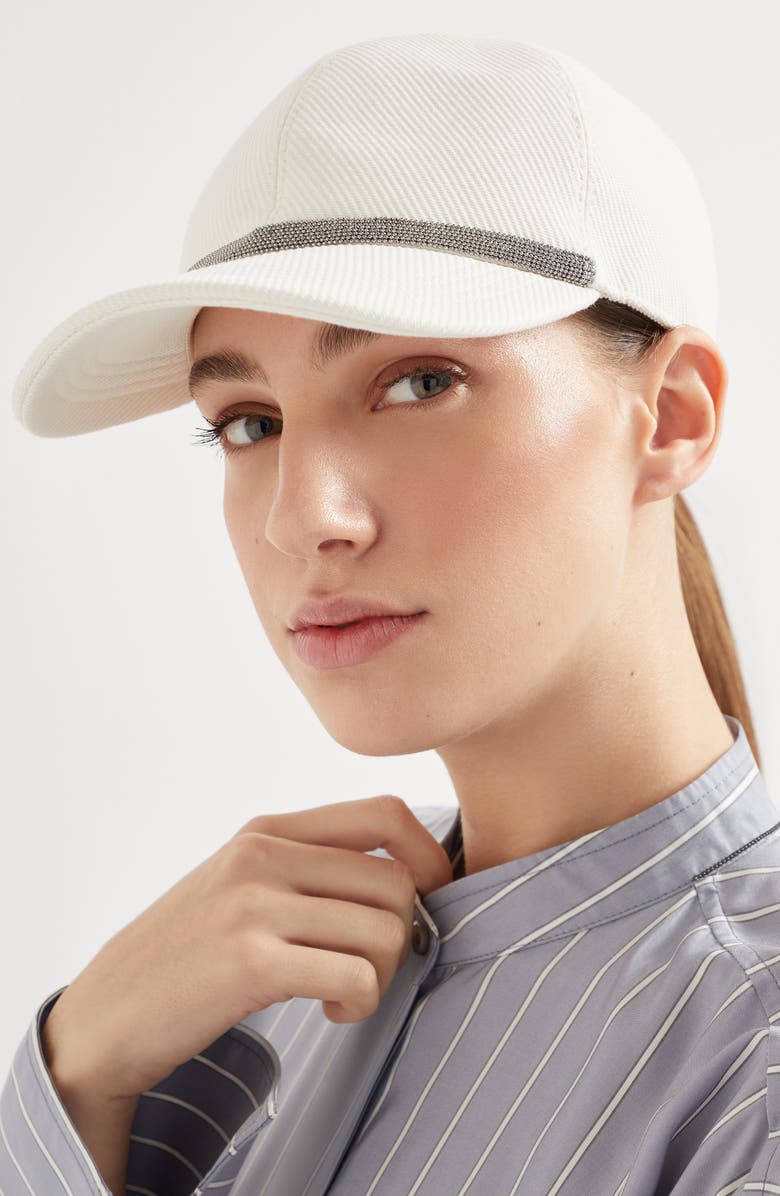 Brunello Cucinelli Baseball Cap with monili, Alternate, color,