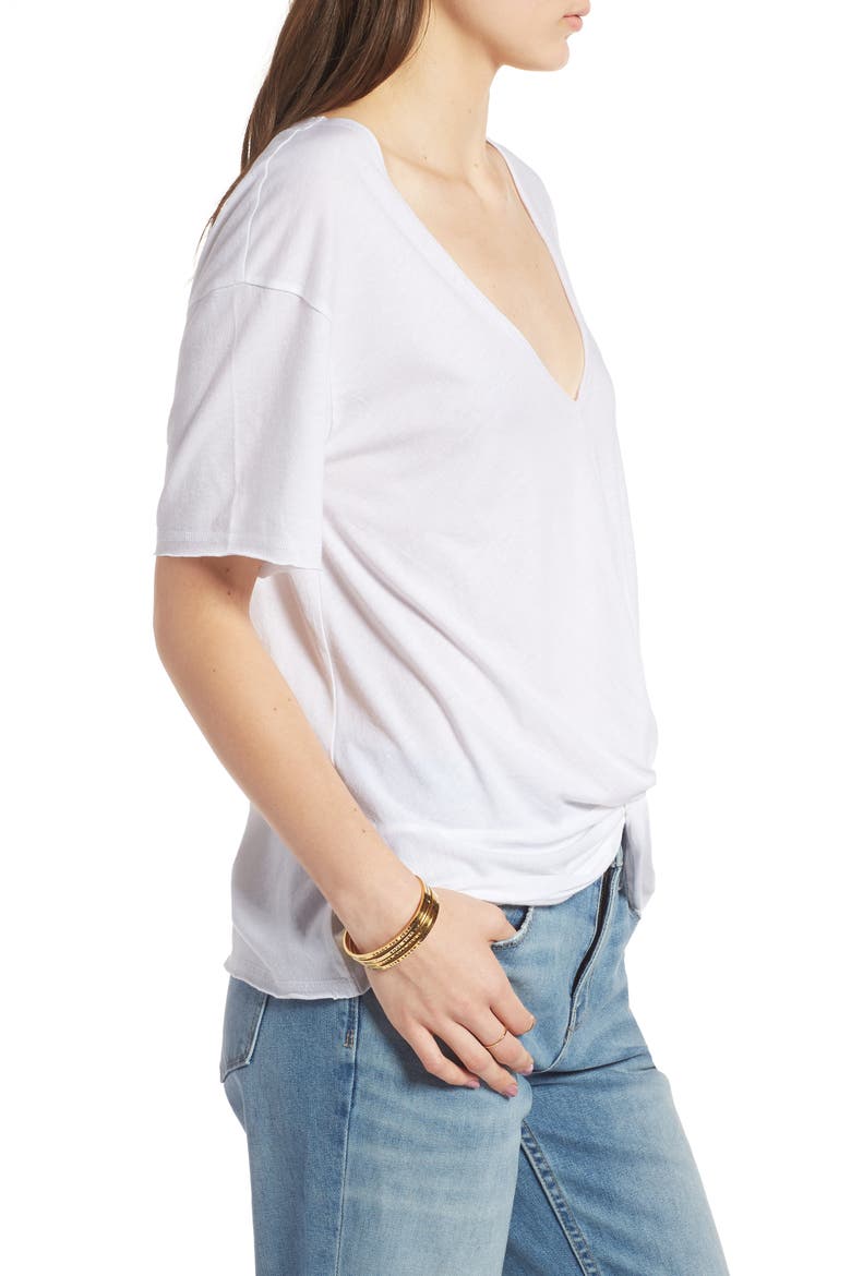 Twist Detail Tee, Alternate, color, WHITE