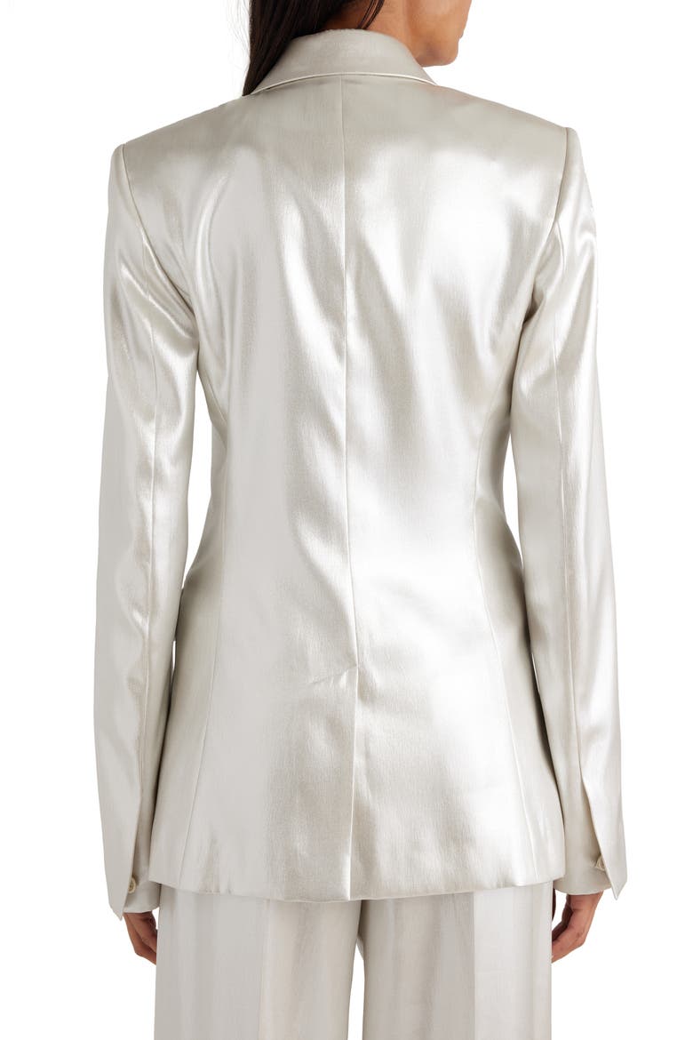 Silk Lamé Blazer, Alternate, color, SILVER CLOUD