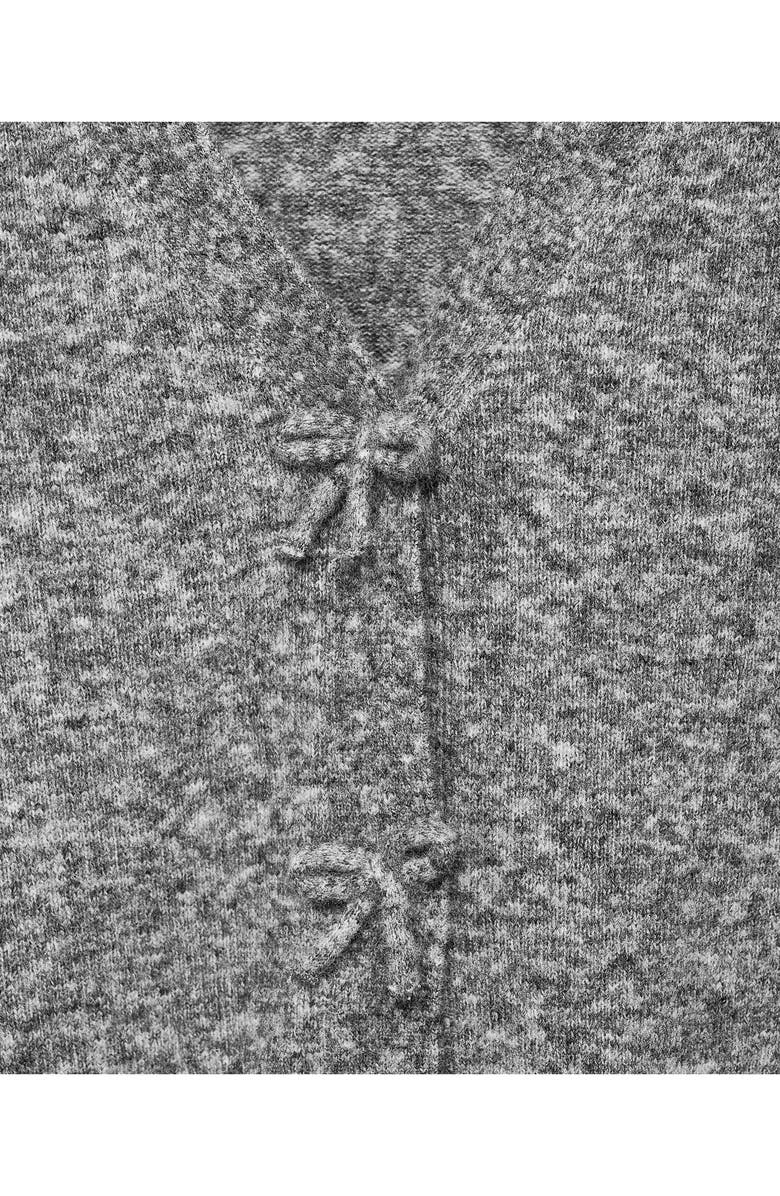 MANGO Lady Bow Cardigan, Alternate, color, Medium Heather Grey