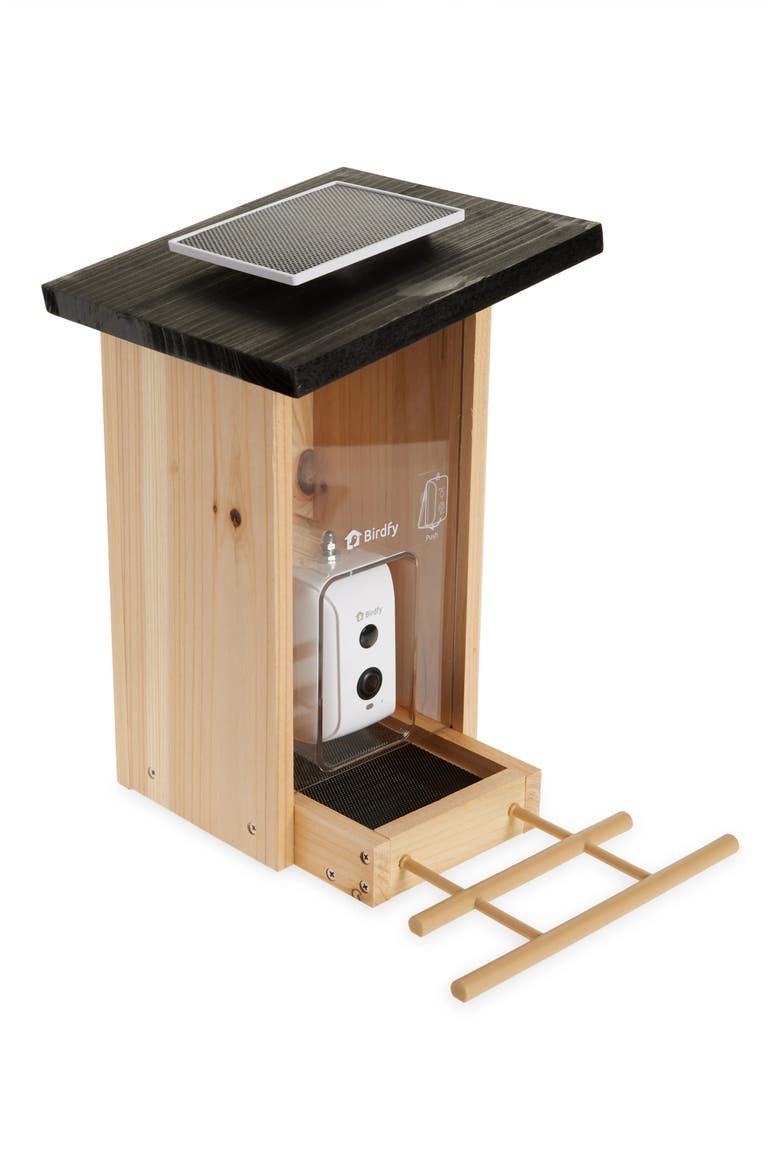 Ebony Lite Wooden Smart Bird Feeder, Main, color, BEIGE
