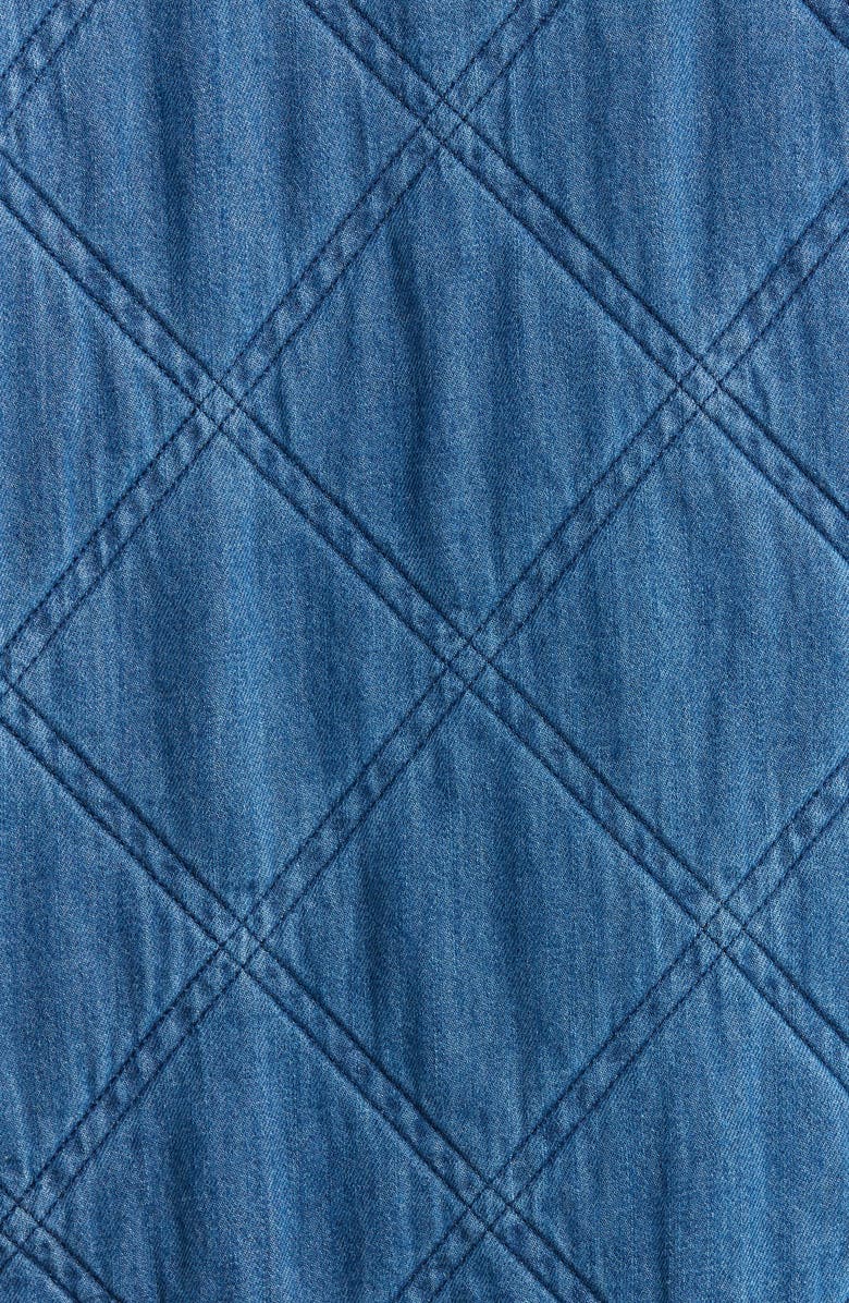 Caslon<sup>®</sup> Chambray Quilted Jacket, Alternate, color, Medium Wash