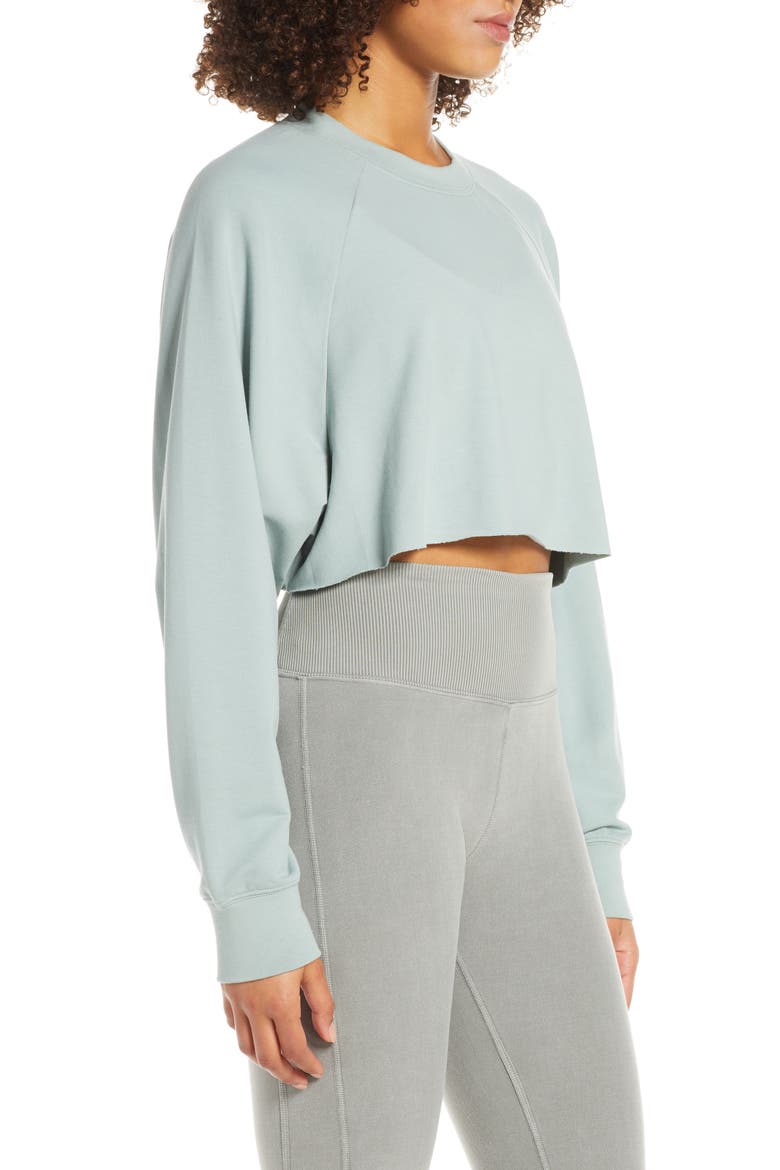 Double Take Crop Sweatshirt, Alternate, color, LAUREL