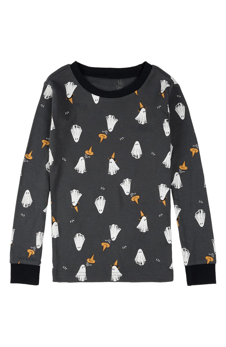 Petit Lem Kids' Fitted Two-Piece Pajamas & Socks Set, Alternate, color, Dark Grey