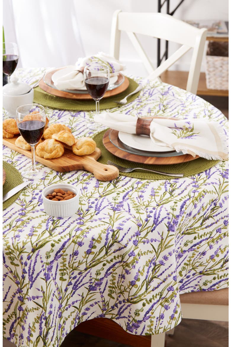 Lavender Fields Round Tablecloth, Alternate, color, PURPLE