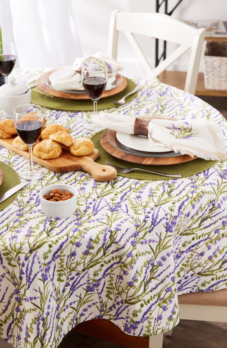 Design Imports Lavender Fields Round Tablecloth, Alternate, color, Purple