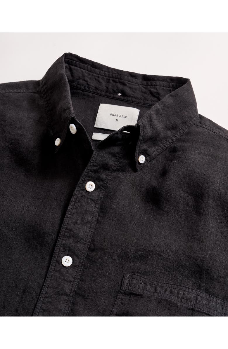 Billy Reid Tuscumbia Linen Button-Down Shirt, Alternate, color, Black