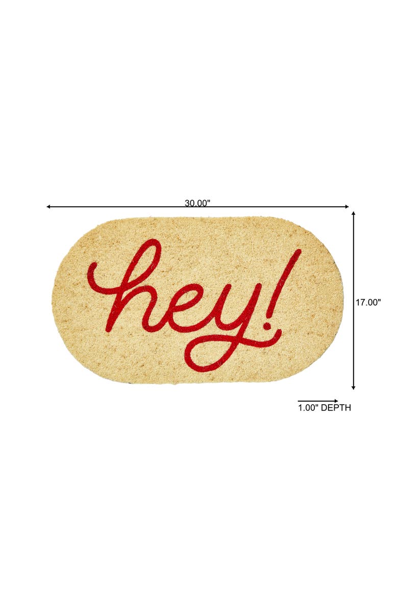 Hey Shaped Non-Slip Coir Mat Multi Coir Summer, Alternate, color, Beige