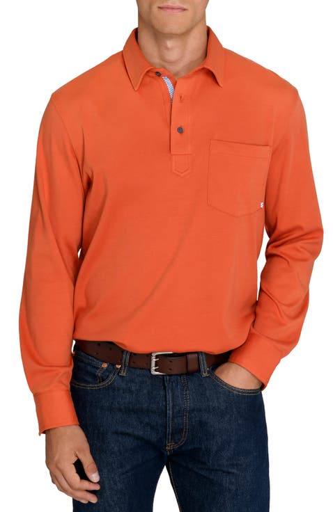 Slim Fit Cambridge Cotton Interlock Long Sleeve Polo