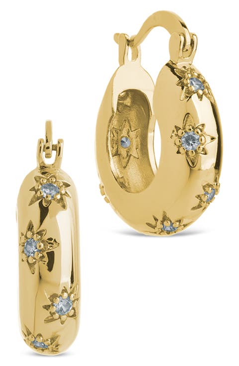 Charleigh Cubic Zirconia Starburst Hoop Earrings