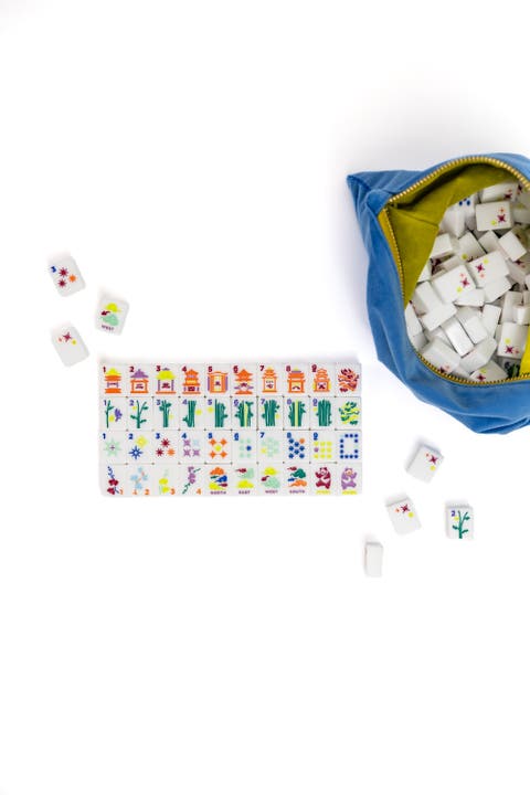 Mahjong Travel Tiles w/ Velvet Tile Bag