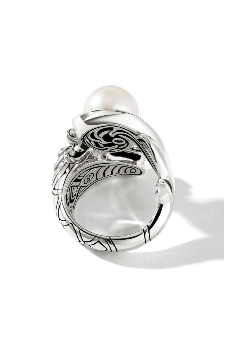 Legends Naga Pearl Pavé Ring, Alternate, color, SILVER
