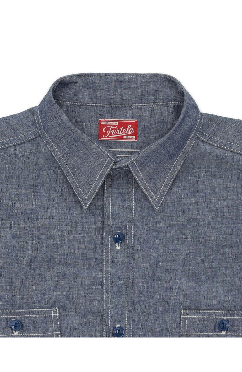 Fortela Otero Chambray Shirt, Alternate, color, Blue