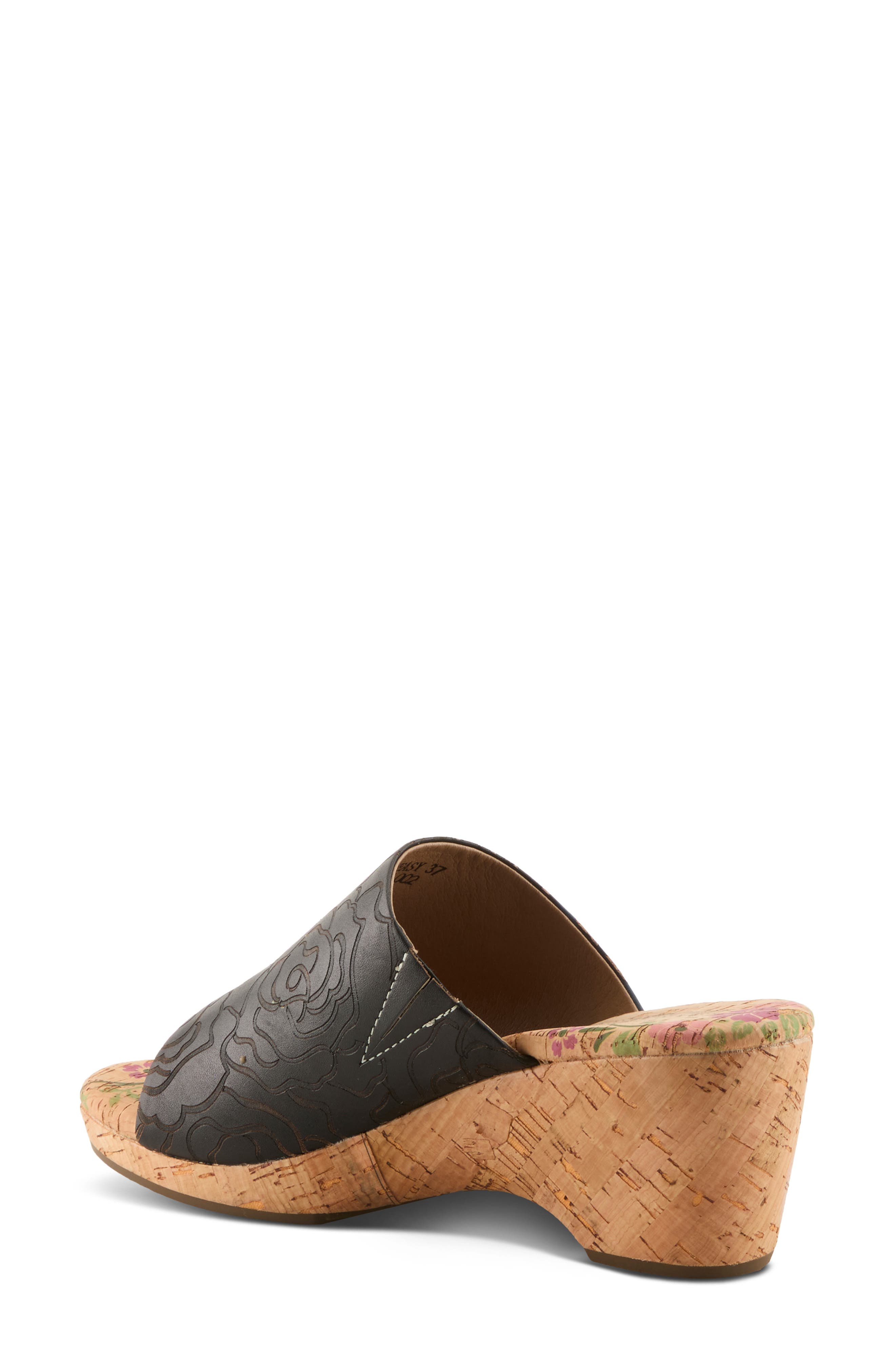 L'Artiste by Spring Step Niceneasy Platform Slide Sandal, Alternate, color, Black Multi