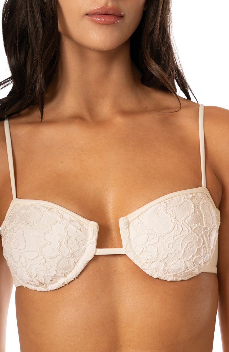 Maaji Amatista Whisper Lace Bikini Top, Alternate, color, Light Beige