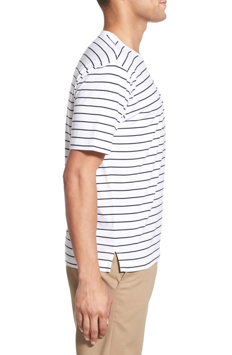Brooks Brothers Stripe Supima<sup>®</sup> Cotton Crewneck T-Shirt, Alternate, color,