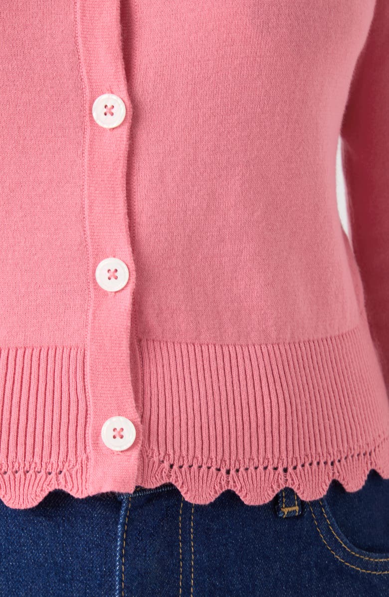 LK Bennett Vanessa Crewneck Cardigan, Alternate, color, Rose