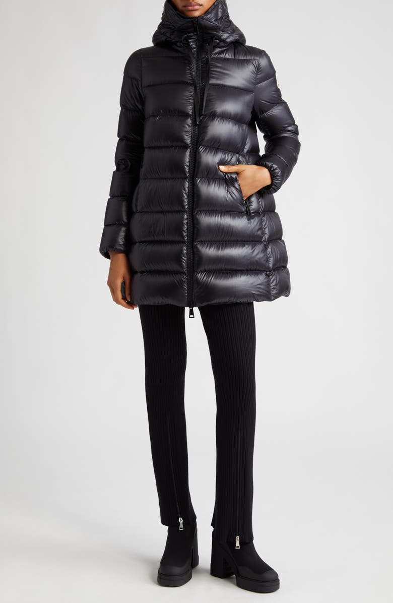 Moncler Suyen Quilted Down Parka, Alternate, color, Black