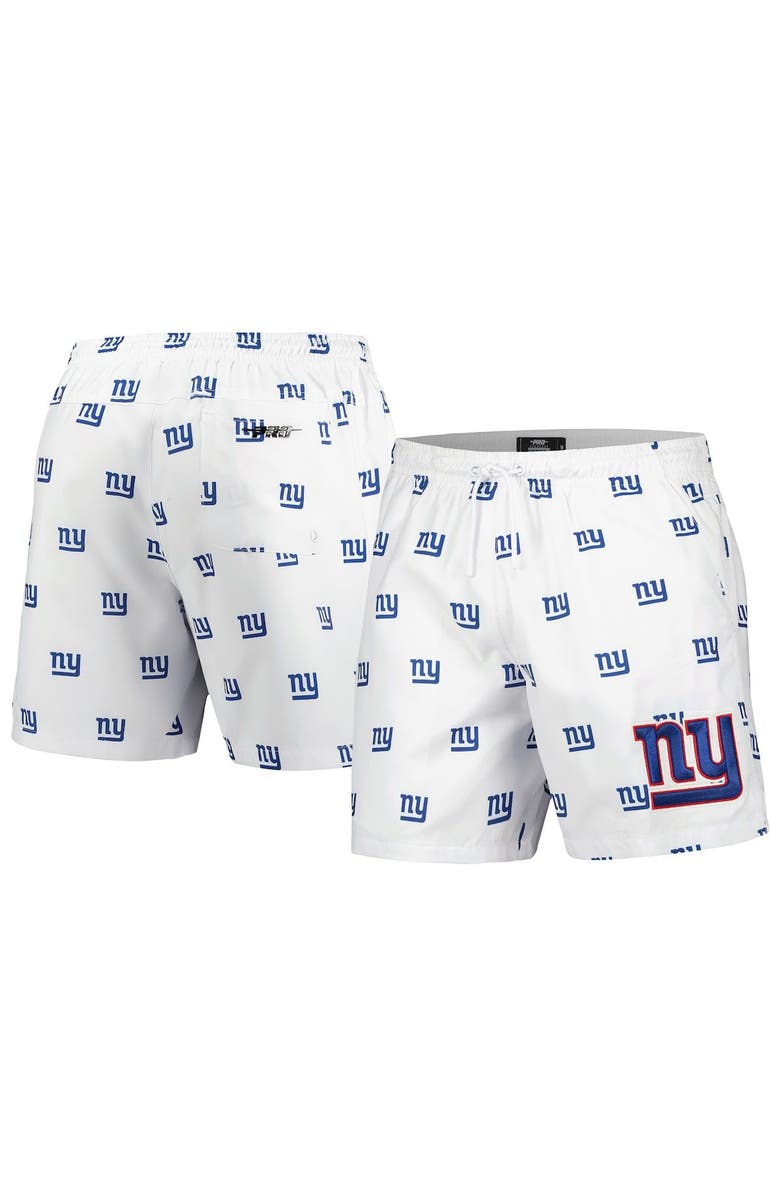 PRO STANDARD Men's Pro Standard  White New York Giants Allover Print Mini Logo Shorts, Alternate, color, White
