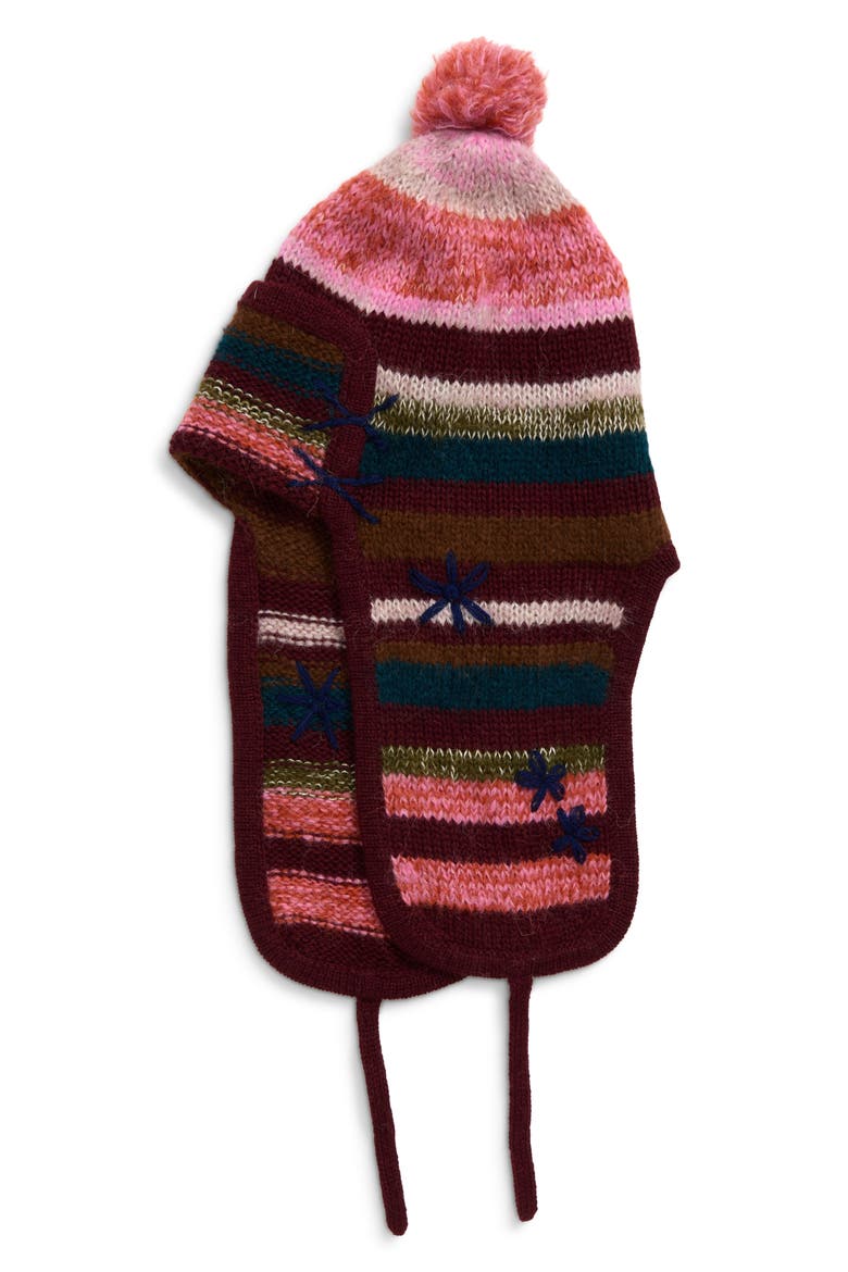 Alpaca Blend Trapper Hat, Main, color, BROWN RAINBOW