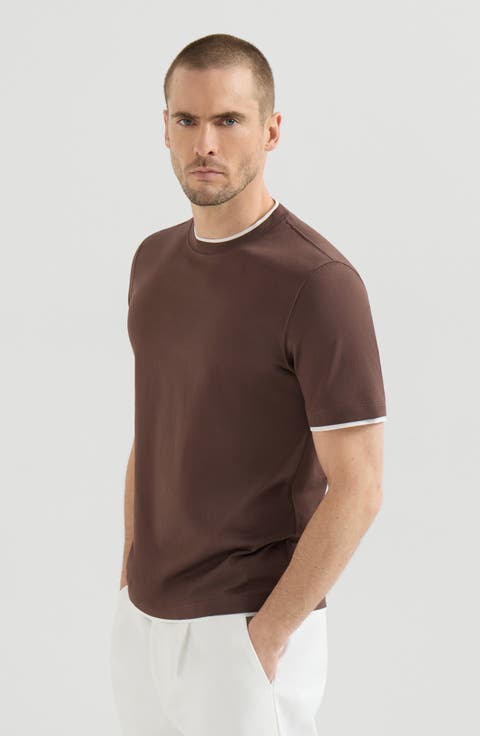 T-shirt with faux-layering