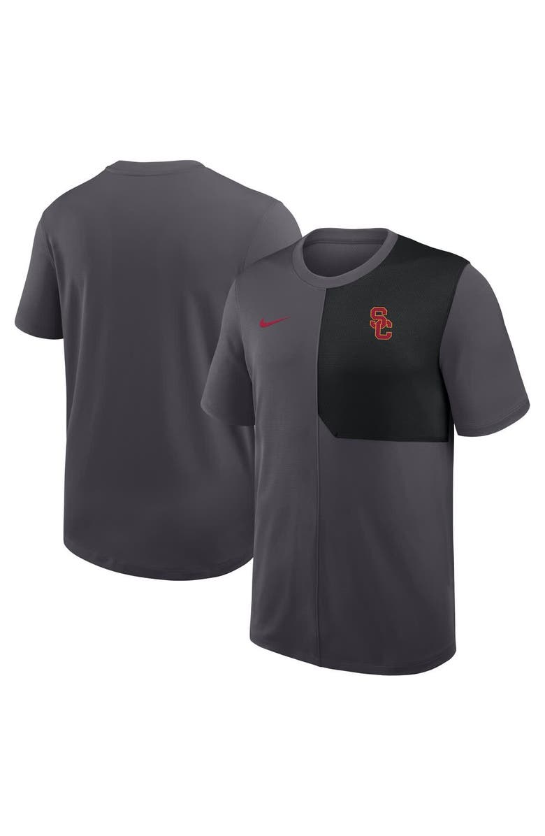 Nike Men's Nike Anthracite USC Trojans 2025 Sideline UV Performance Coach T-Shirt, Main, color, Anthracite