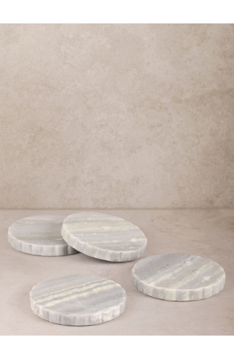 GAURI KOHLI Sierra Green Onyx Coasters, Set of 4, Alternate, color, Green