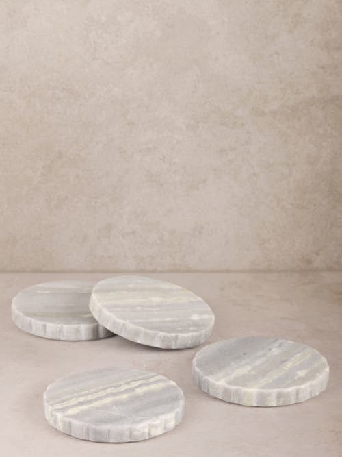 Gauri Kohli Sierra Green Onyx Coasters, Set Of 4 In Green