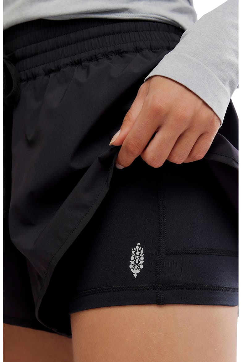 Wild Bloom Performance Shorts, Alternate, color, BLACK