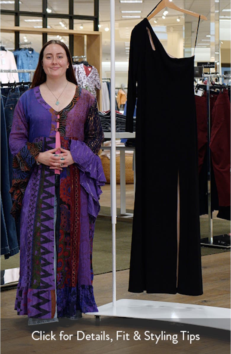 Cutout One-Shoulder Single Long Sleeve Mermaid Gown, sales video thumbnail