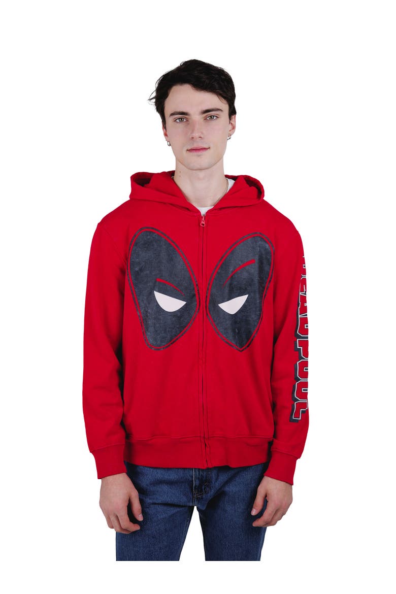 Deadpool and Wolverine Fleece Zip Up Hoodie, Main, color, Deadpool Mineral Red