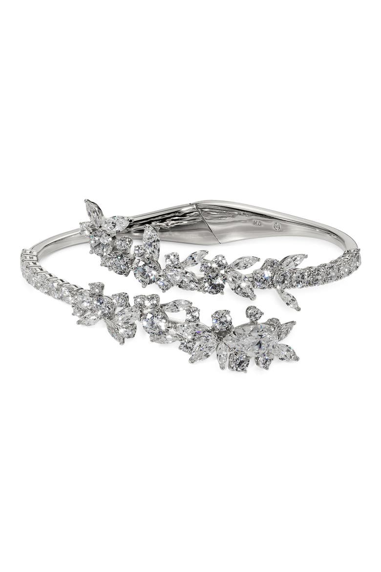 Cannes Cubic Zirconia Hinge Bracelet, Main, color, RHODIUM
