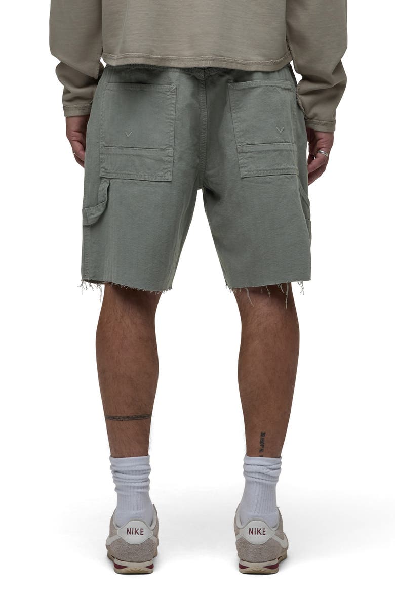 Hudson Jeans Cutoff Cotton Herringbone Carpenter Shorts, Alternate, color, Sage