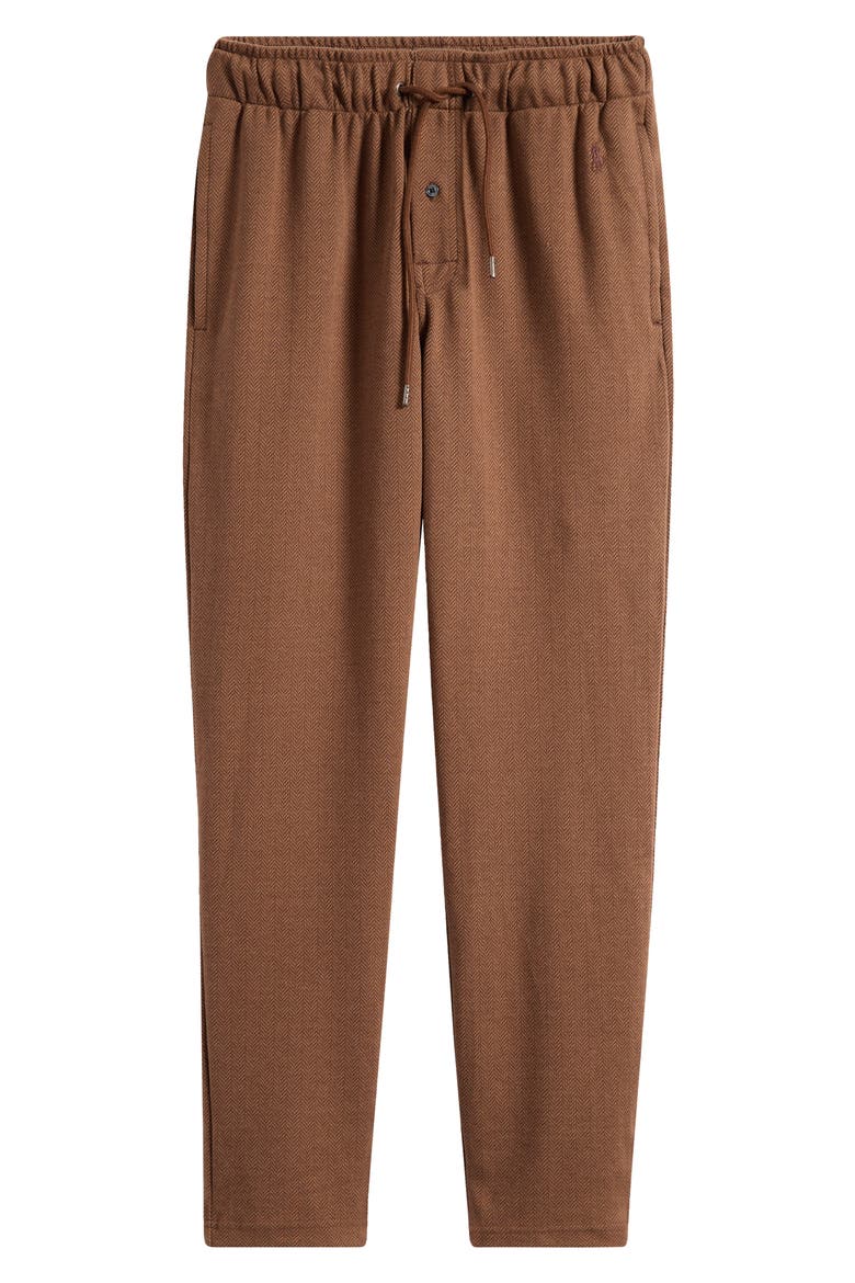 Herringbone Twill Pajama Pants, Alternate, color, BRANCH BROWN