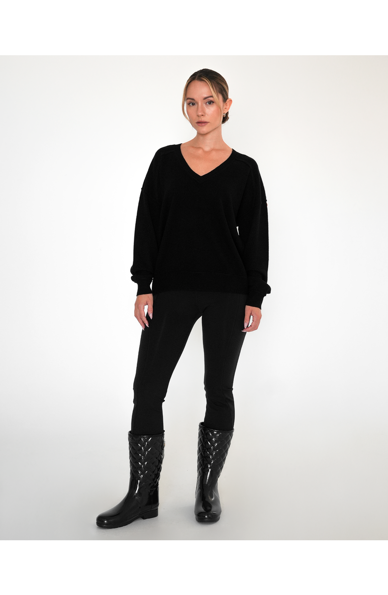 Rebody Active Nora V-Neck Cashmere Sweater, Alternate, color, Black